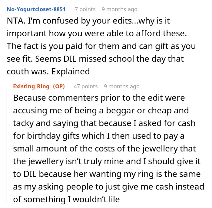 DIL Demands That MIL Give Up Her Emerald Ring As An Heirloom Engagement Ring, Is Told To Get Out DIL Demands That MIL Give Up Her Emerald Ring As An Heirloom Engagement Ring, Is Told To Get Out