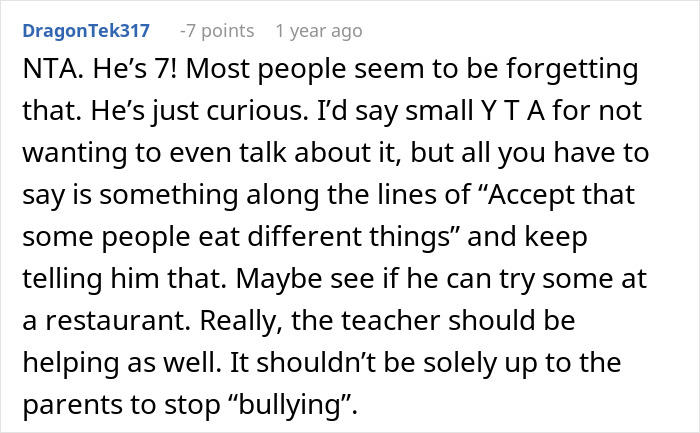 Mother Thinks Her Son Bullying Classmate About Her "Weird" Lunch Is Normal, Gets A Reality Check Mother Thinks Her Son Bullying Classmate About Her "Weird" Lunch Is Normal, Gets A Reality Check