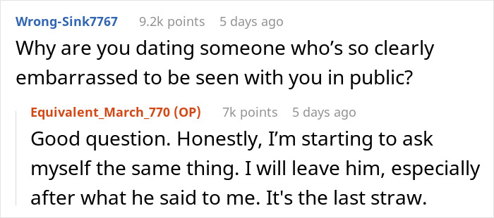 Reddit thread discussing a heartbroken girlfriend's dilemma about removing her sleeve tattoo due to her boyfriend's comments. Reddit thread discussing a heartbroken girlfriend's dilemma about removing her sleeve tattoo due to her boyfriend's comments.