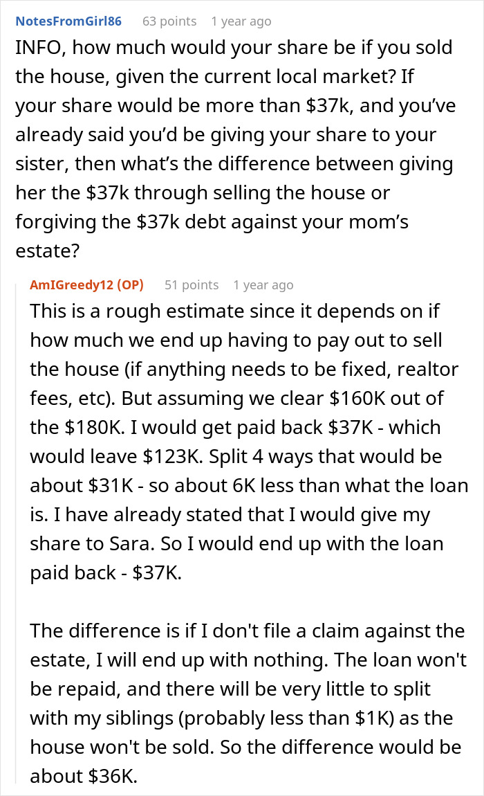 Woman Causes Family Drama By Refusing To Forgive Late Mom’s Debt And Demanding That Sister Pay It Woman Causes Family Drama By Refusing To Forgive Late Mom’s Debt And Demanding That Sister Pay It