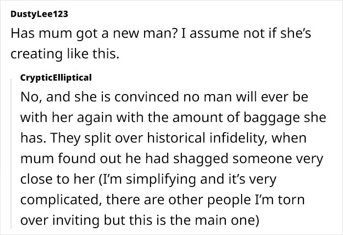 Sensitive Mom Cried For A Month As Dad Got New GF After Divorce, Bride Doesn't Want GF At Wedding Sensitive Mom Cried For A Month As Dad Got New GF After Divorce, Bride Doesn't Want GF At Wedding
