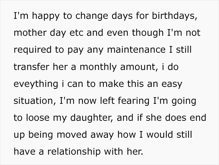 Panicking Dad Goes Online To Ask How He Should Prevent Ex From Moving Away With Their Daughter Panicking Dad Goes Online To Ask How He Should Prevent Ex From Moving Away With Their Daughter