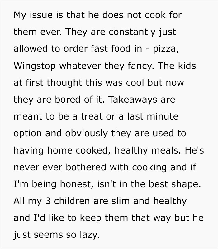 Mom Calls Out Ex-Husband For Giving Kids Unhealthy Meals Instead Of Cooking Mom Calls Out Ex-Husband For Giving Kids Unhealthy Meals Instead Of Cooking