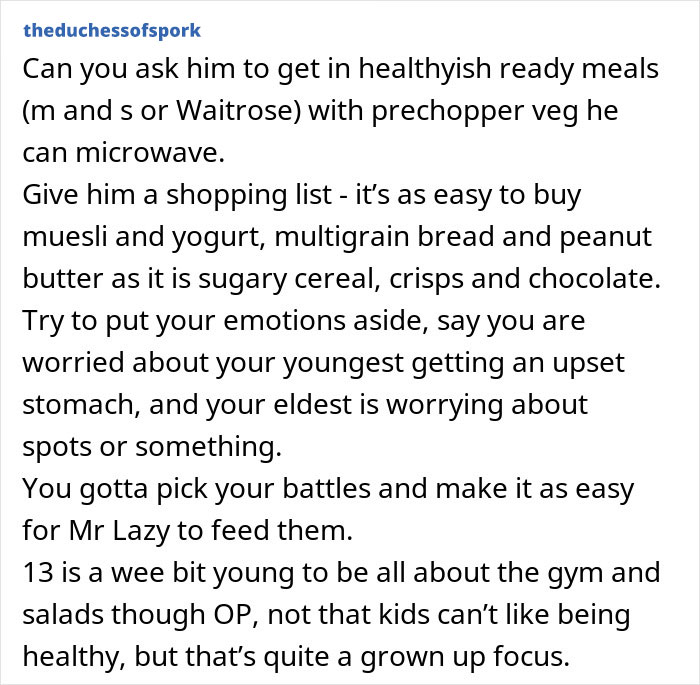 Mom Calls Out Ex-Husband For Giving Kids Unhealthy Meals Instead Of Cooking Mom Calls Out Ex-Husband For Giving Kids Unhealthy Meals Instead Of Cooking