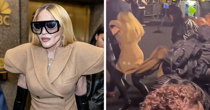 “Take Them Silly Glasses Off”: Madonna Stumbles While Arriving Late To New York Fashion Week Show