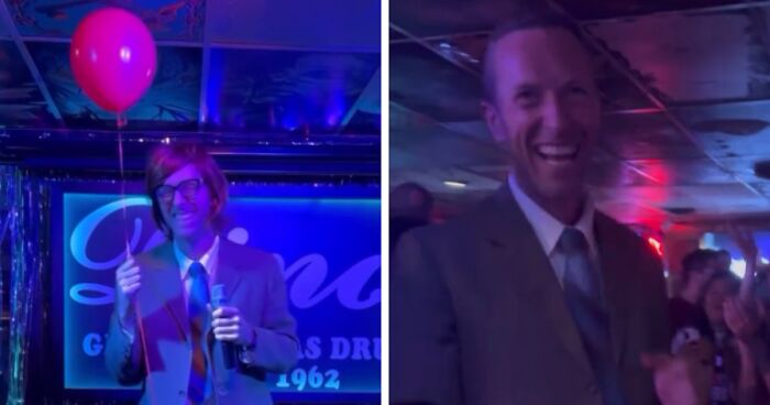 Coldplay’s Chris Martin Goes Undercover As A Silly Tourist And Sings Karaoke At A Las Vegas Bar