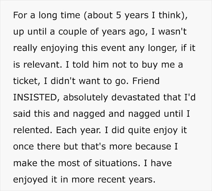 Woman Is Puzzled After Friend Doesn’t Buy Her A Ticket With No Warning After Doing It For 17 Years Woman Is Puzzled After Friend Doesn’t Buy Her A Ticket With No Warning After Doing It For 17 Years