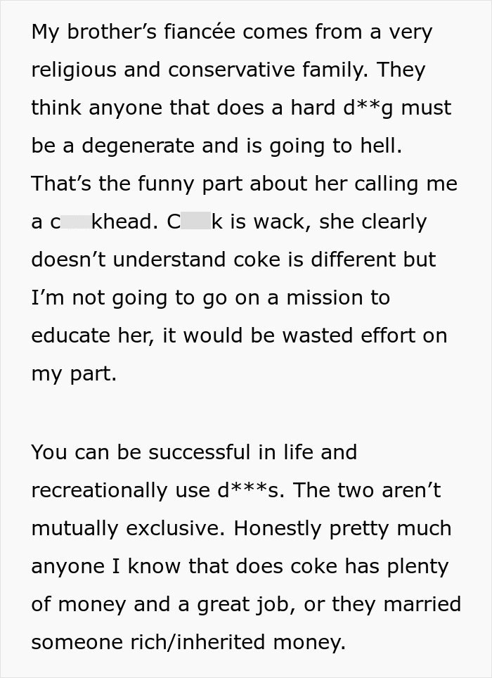 Brother Is Uninvited From Wedding For Being An "Addict", He Then Cancels Free Venue In Response Brother Is Uninvited From Wedding For Being An "Addict", He Then Cancels Free Venue In Response