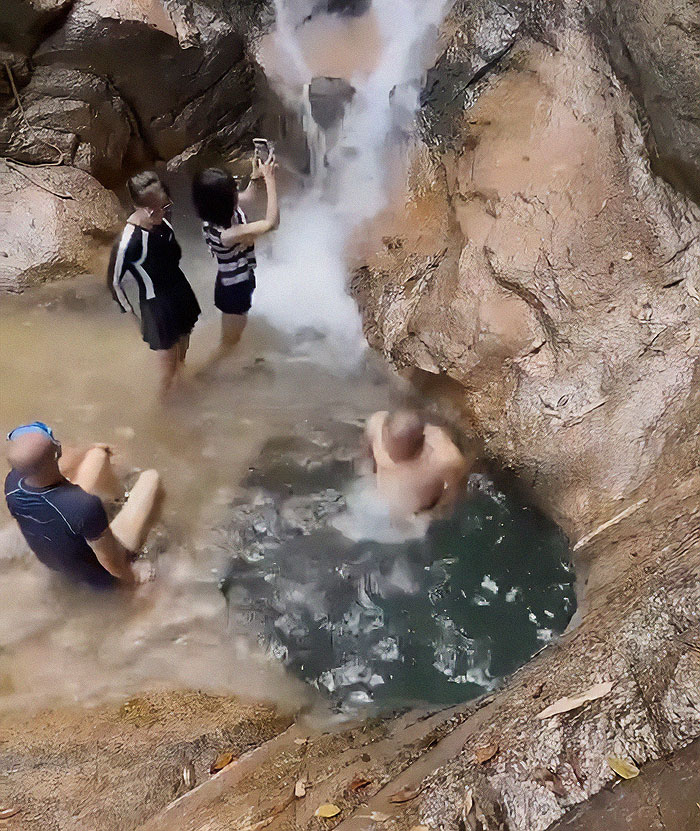 Man Jumps Off Cliff Into Water Hole And Completely Disappears, People Frantically Search For Him Man Jumps Off Cliff Into Water Hole And Completely Disappears, People Frantically Search For Him