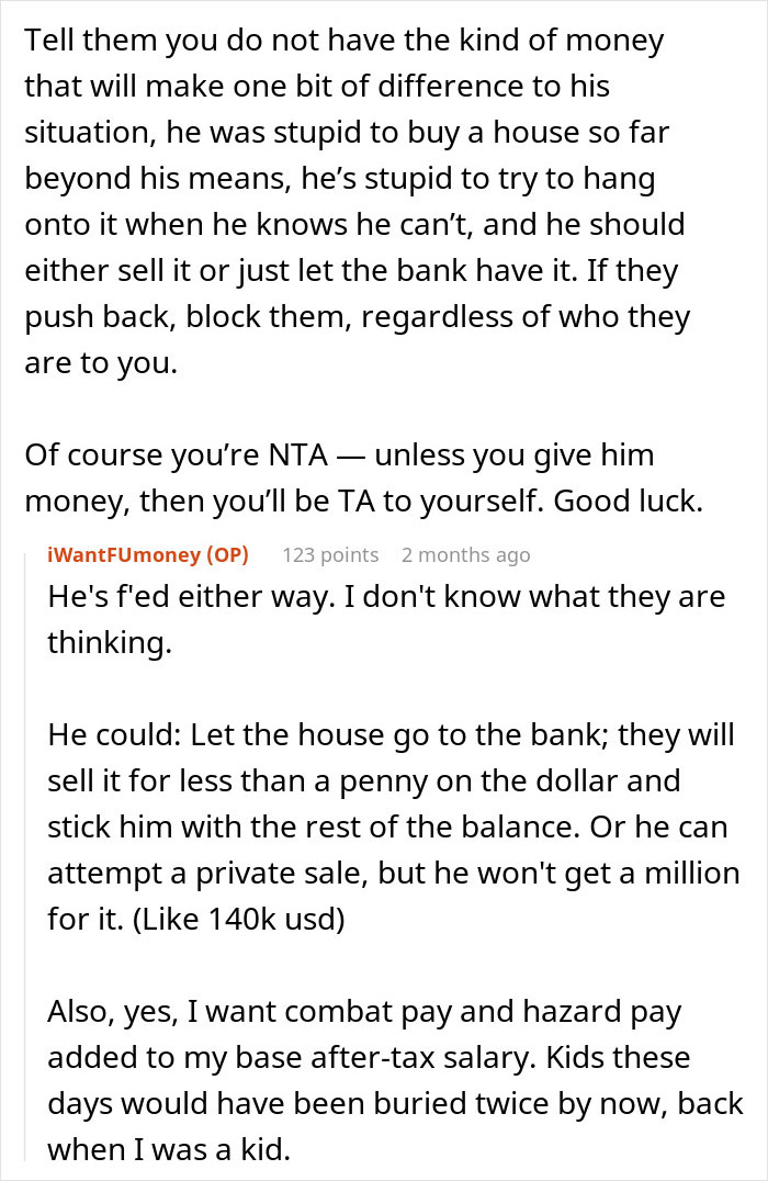 Man Regrets Telling Family About Savings, Now They Want His Money Man Regrets Telling Family About Savings, Now They Want His Money