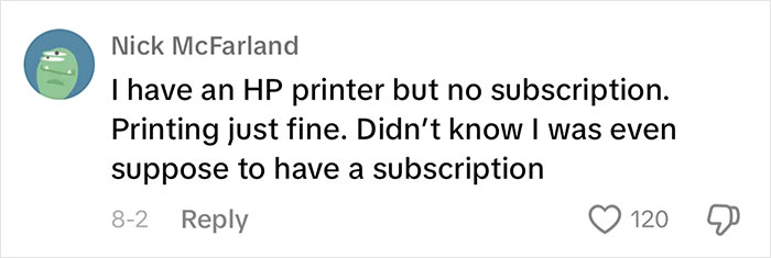 Woman Mad Because Of Inability To Use Printer Unless She Pays A Monthly Subscription Woman Mad Because Of Inability To Use Printer Unless She Pays A Monthly Subscription