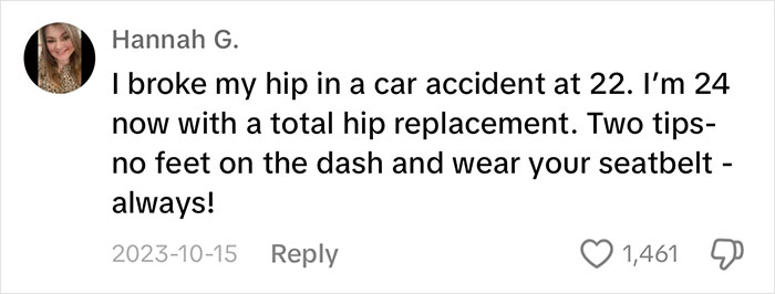 Woman Ignores Warning To Not Put Her Feet On The Car Dash, Gets Severely Injured During Car Crash Woman Ignores Warning To Not Put Her Feet On The Car Dash, Gets Severely Injured During Car Crash