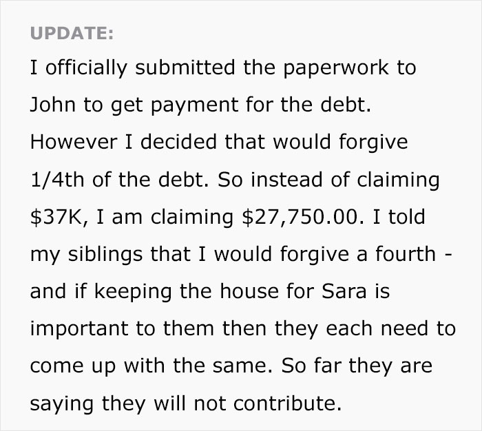 Woman Causes Family Drama By Refusing To Forgive Late Mom’s Debt And Demanding That Sister Pay It Woman Causes Family Drama By Refusing To Forgive Late Mom’s Debt And Demanding That Sister Pay It