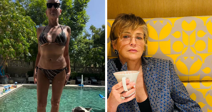 Sharon Stone’s Skimpy Bikini Pool Workout For Nobody 2 Stuns Fans, Bob Odenkirk Says “Can’t Wait”