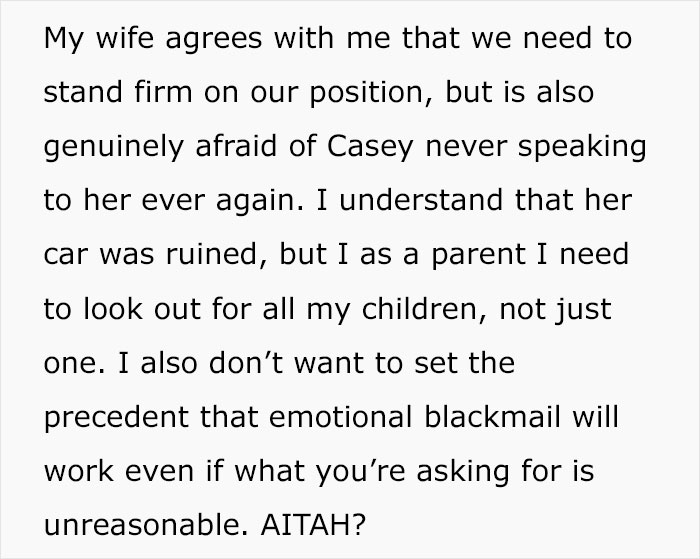 Girl Rejects Family’s Apology After Sister Wrecks Her Car, Gives Parents An Ultimatum Girl Rejects Family’s Apology After Sister Wrecks Her Car, Gives Parents An Ultimatum