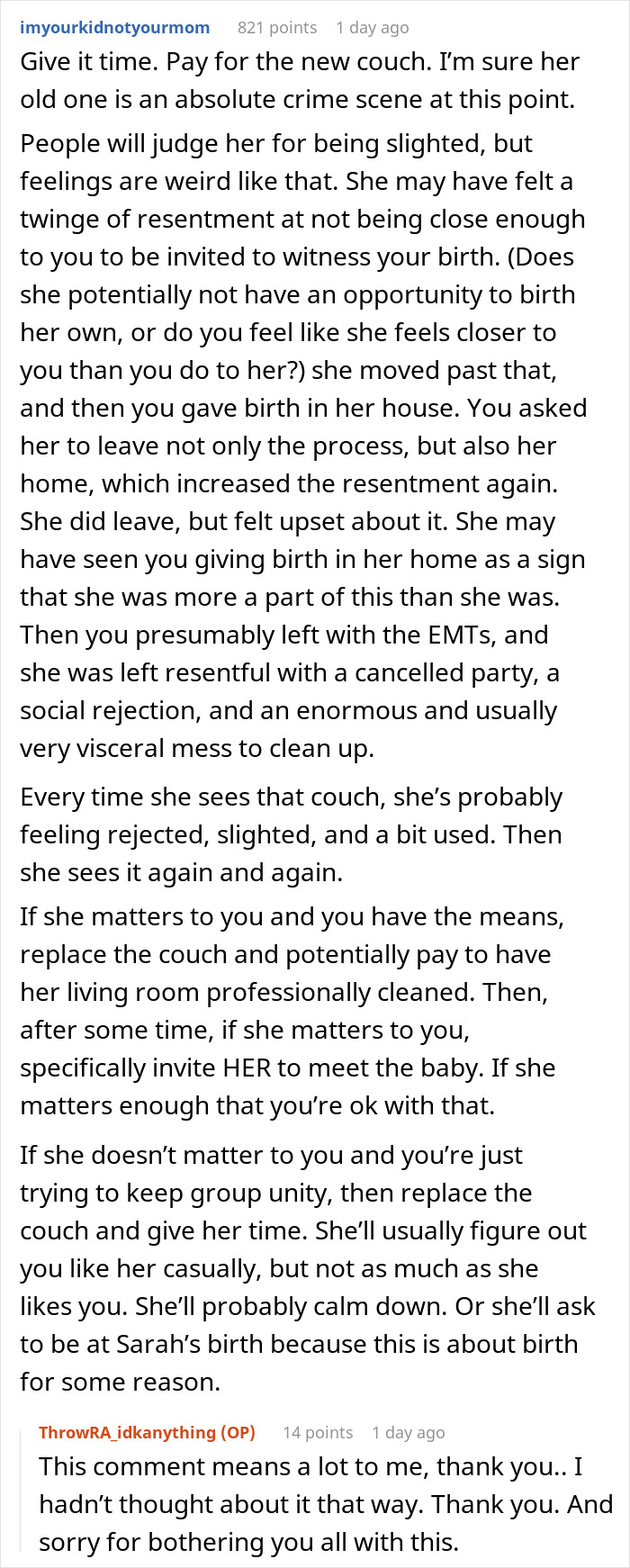 Woman Upset After Being Asked To Leave As Pregnant Friend Delivers Baby On Her Sofa Woman Upset After Being Asked To Leave As Pregnant Friend Delivers Baby On Her Sofa