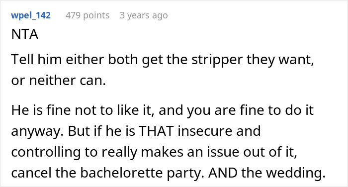 “Wouldn’t Explain How”: Man Upset His Fiancée Wants A Female Stripper At Her Bachelorette “Wouldn’t Explain How”: Man Upset His Fiancée Wants A Female Stripper At Her Bachelorette