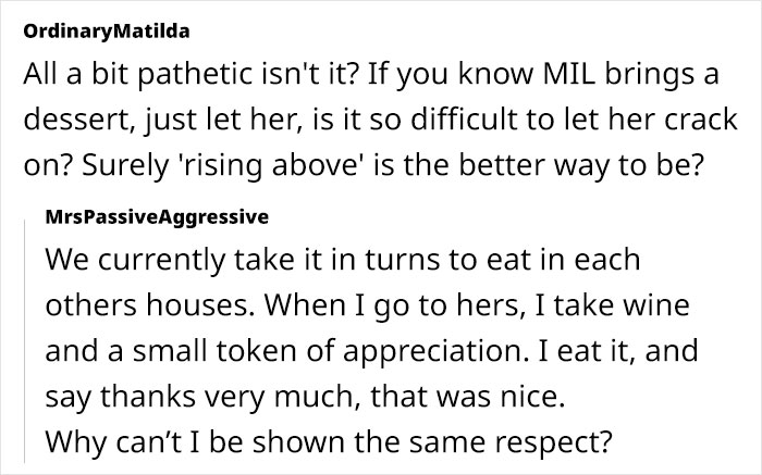 MIL Keeps Bringing Her Awful Food To DIL’s Parties Unasked, DIL Decides To Outdo Her MIL Keeps Bringing Her Awful Food To DIL’s Parties Unasked, DIL Decides To Outdo Her