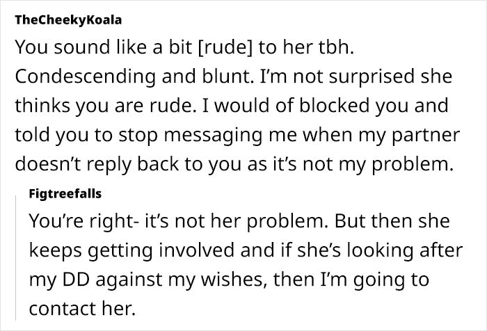 Woman Is Confused As Ex’s 29YO GF Is Being Mean To Her And Thinks She Has Equal Say About Parenting Woman Is Confused As Ex’s 29YO GF Is Being Mean To Her And Thinks She Has Equal Say About Parenting