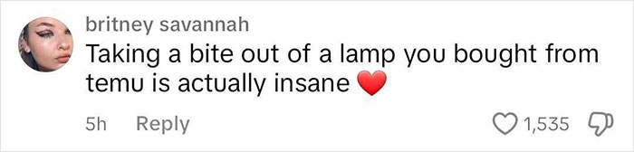 Stunned Woman Takes A Bite Out Of Her Temu Croissant Lamp, Turns Out “It’s Literally Food” Stunned Woman Takes A Bite Out Of Her Temu Croissant Lamp, Turns Out “It’s Literally Food”