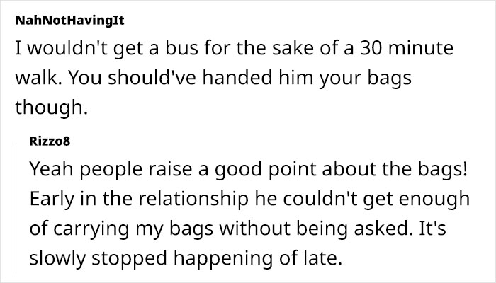 Woman Livid As Her Walking-Obsessed Partner Doesn't Let Her Take Bus, She Finally Snaps Woman Livid As Her Walking-Obsessed Partner Doesn't Let Her Take Bus, She Finally Snaps