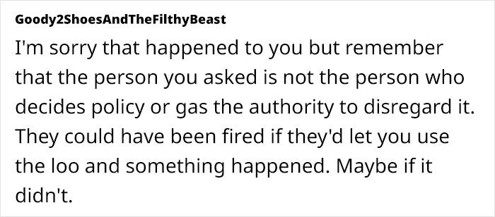 Store Refuses To Let Pregnant Woman Use Their Toilet, Making Her Wet Herself Store Refuses To Let Pregnant Woman Use Their Toilet, Making Her Wet Herself