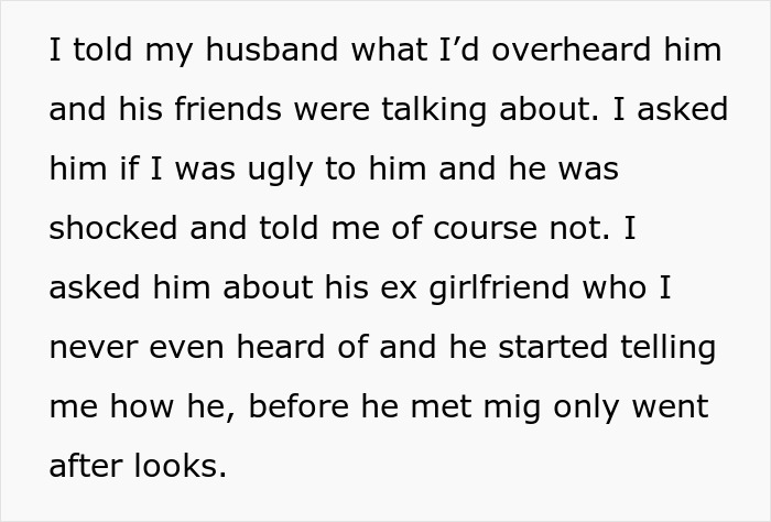 Newlywed Learns Husband Doesn’t Find Her Attractive After Eavesdropping On His Conversation Newlywed Learns Husband Doesn’t Find Her Attractive After Eavesdropping On His Conversation
