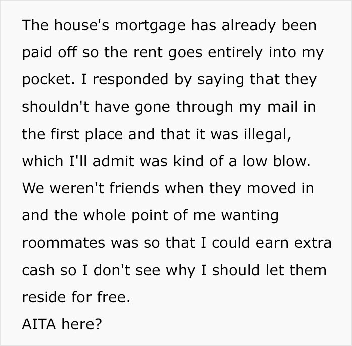 Roommates Confront 18YO After Finding Out She's Their Landlord, They Gripe About Having To Pay Rent Roommates Confront 18YO After Finding Out She's Their Landlord, They Gripe About Having To Pay Rent