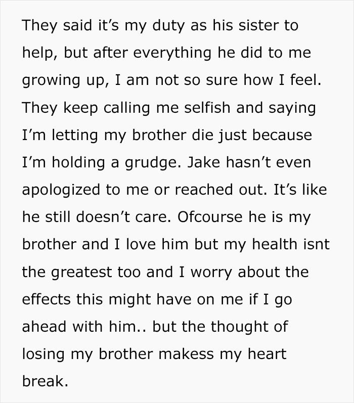 Karma Smacks Brother Who Loved To Bully His Own Sister When He Needs Her Kidney Karma Smacks Brother Who Loved To Bully His Own Sister When He Needs Her Kidney