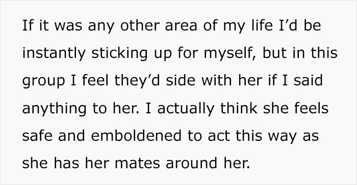 50YO Feels Like She's Being Bullied Out Of Leaving Friend Group By "Middle-Aged Mean Girls" 50YO Feels Like She's Being Bullied Out Of Leaving Friend Group By "Middle-Aged Mean Girls"