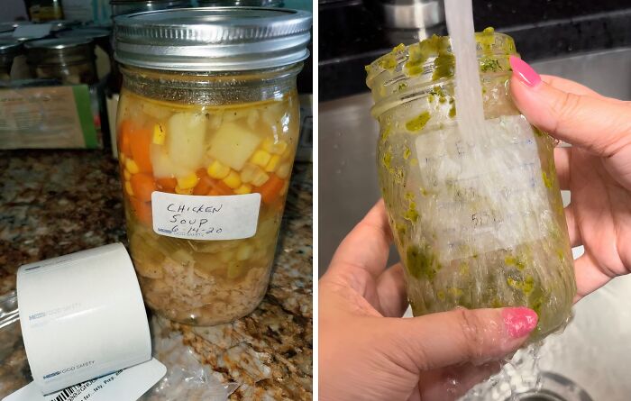 These Innovative Dissolvable Food Labels For Jars Make It Easy To Identify The Contents Of Your Containers, And Then Simply Dissolve Away When Washed, Leaving No Sticky Residue Behind