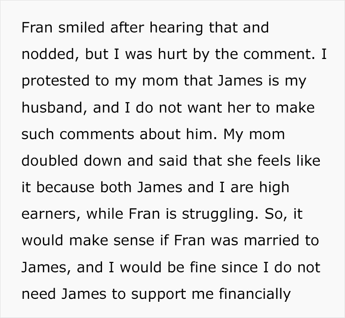 Woman Gets Upset Over Mom’s “Harmless Joke” About Her Marriage, Husband Doesn’t Take Her Side Woman Gets Upset Over Mom’s “Harmless Joke” About Her Marriage, Husband Doesn’t Take Her Side