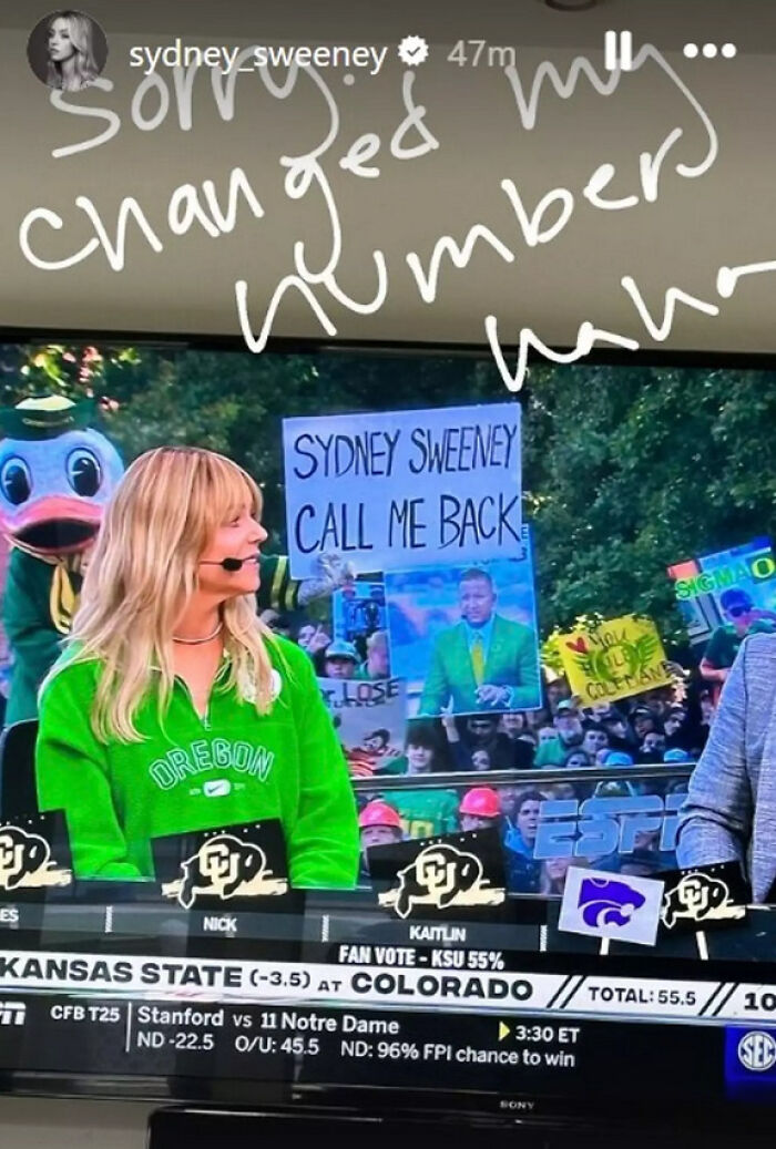 Sydney Sweeney Gives Savage Response To Mascot Asking Her To "Call Them Back" On Live TV Sydney Sweeney Gives Savage Response To Mascot Asking Her To "Call Them Back" On Live TV