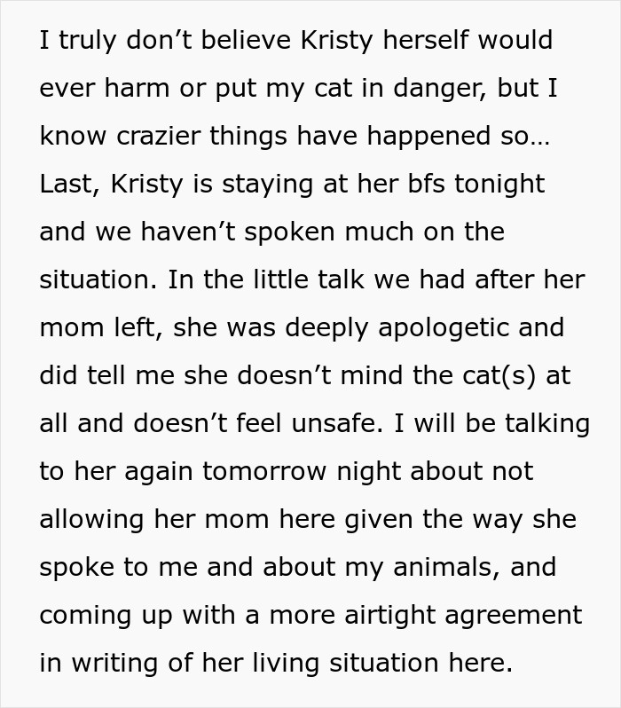 Mom Demands Woman Get Rid Of Her Own Cat Because Of Pregnant Daughter, Gets Banned From House Mom Demands Woman Get Rid Of Her Own Cat Because Of Pregnant Daughter, Gets Banned From House