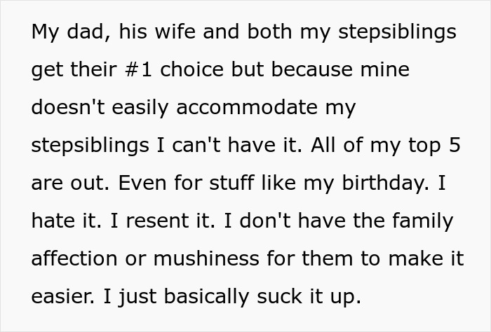 Teen Never Eats At Favorite Restaurant Because Of Stepsiblings, Goes There For B-day, Dad Is Livid Teen Never Eats At Favorite Restaurant Because Of Stepsiblings, Goes There For B-day, Dad Is Livid