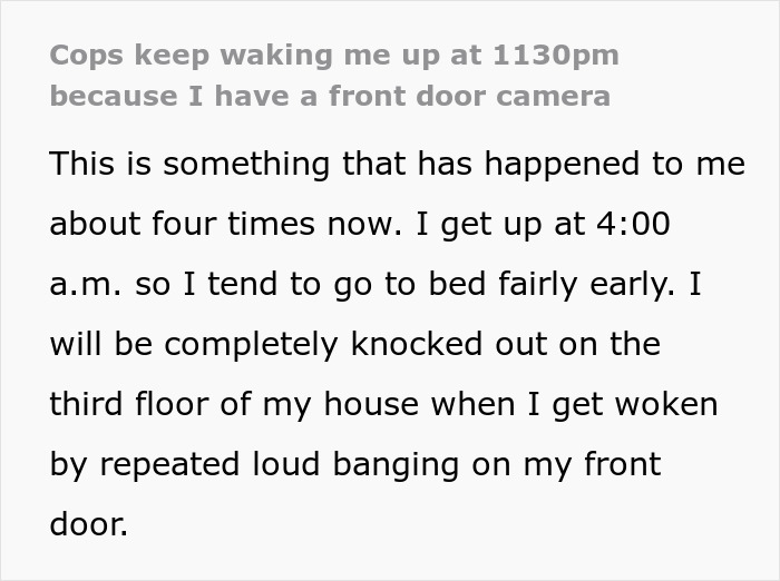 Guy Is Annoyed By Cops Repeatedly Showing Up At Night For His Door Cam Footage Guy Is Annoyed By Cops Repeatedly Showing Up At Night For His Door Cam Footage