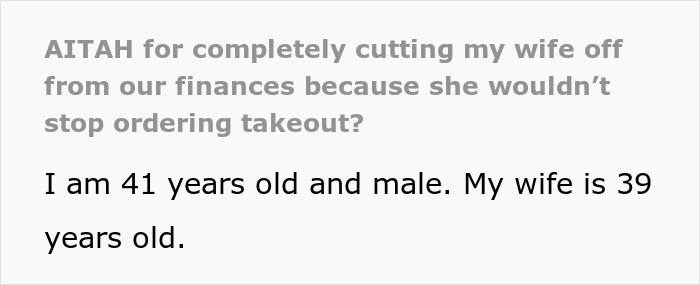 Wife Accuses Husband Of ‘Starving Her’ After He Cancels Credit Card Due To $1,176 Takeout Bill Wife Accuses Husband Of ‘Starving Her’ After He Cancels Credit Card Due To $1,176 Takeout Bill