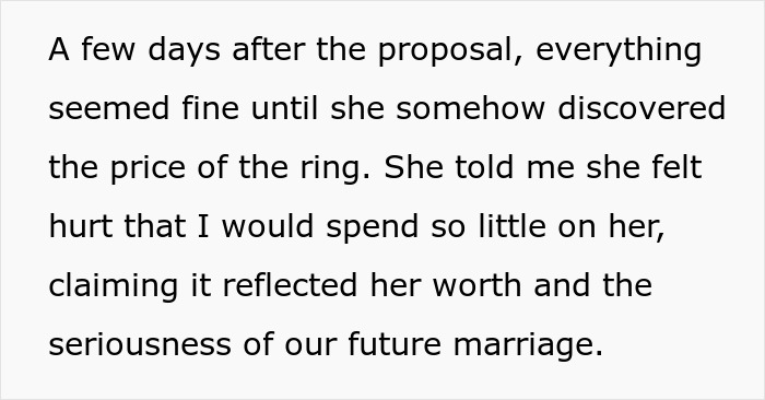 Man Realizes His Values Don’t Match His Fiancée’s After Proposing, Ends Everything Man Realizes His Values Don’t Match His Fiancée’s After Proposing, Ends Everything