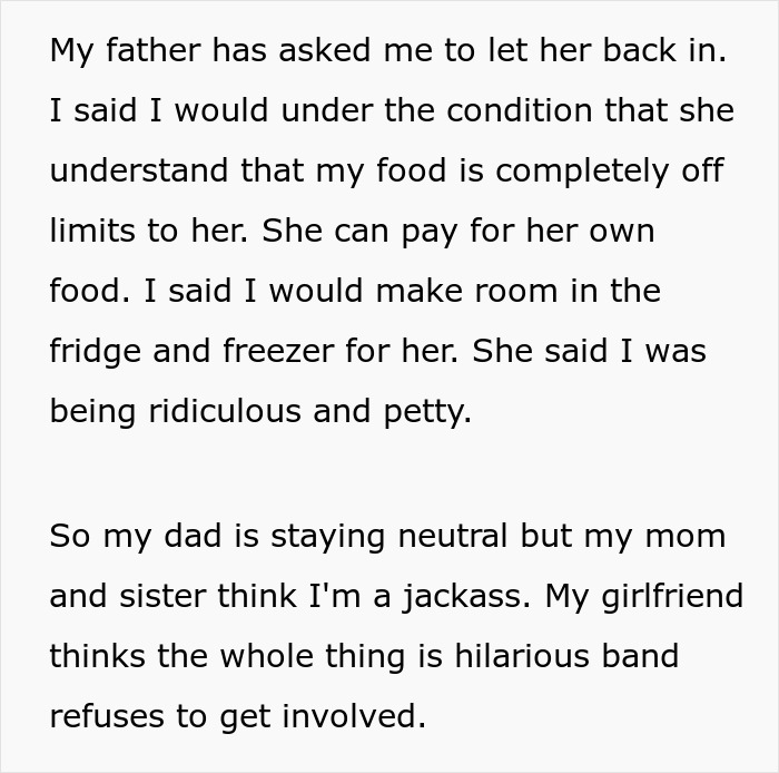 Guy Tells Mom To Get Out After She Wastes Months Of His Food, Mom And Sister Furious Guy Tells Mom To Get Out After She Wastes Months Of His Food, Mom And Sister Furious