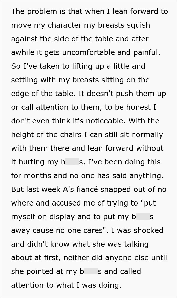 Woman Struggles With H-Cup Chest, Friend's Fiancee Explodes At Her For Putting It On The Table Woman Struggles With H-Cup Chest, Friend's Fiancee Explodes At Her For Putting It On The Table