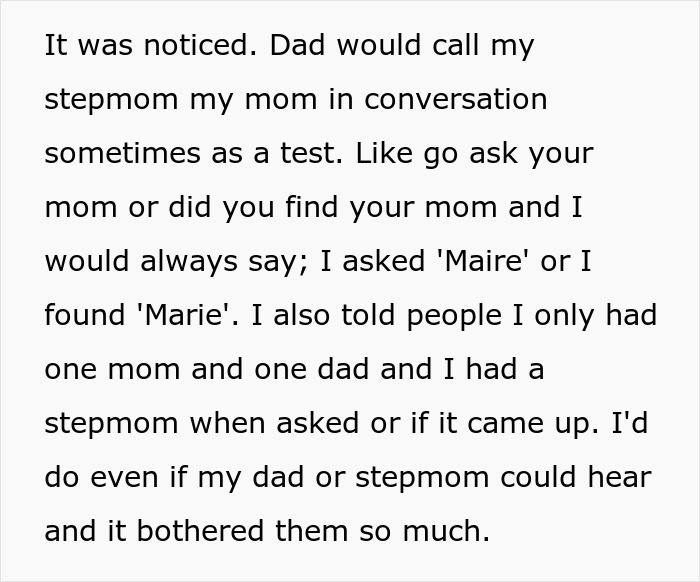 Dad, Stepmom Mock Teen’s Bio Mom, Kid Overhears Them, Quits Calling Stepmom “Mom” For Good Dad, Stepmom Mock Teen’s Bio Mom, Kid Overhears Them, Quits Calling Stepmom “Mom” For Good
