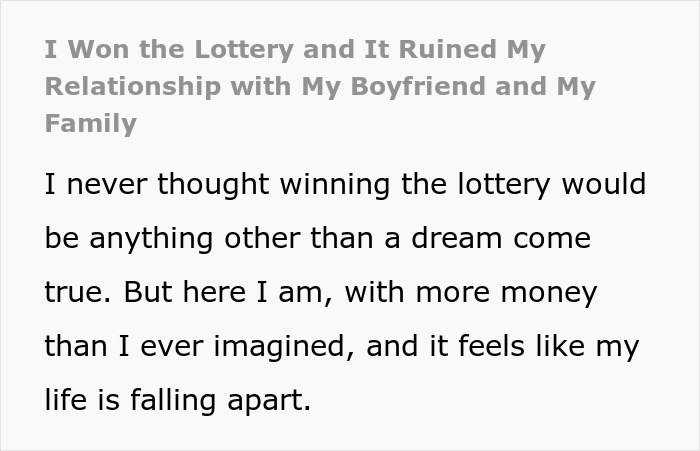 Family And Boyfriend Start Demanding And Spending Woman's Lottery Winnings, She Cuts Them Off Family And Boyfriend Start Demanding And Spending Woman's Lottery Winnings, She Cuts Them Off