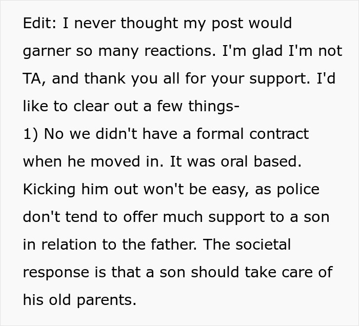 “I’m Your Father; I Shouldn’t Have To Pay”: Man Breaks Son’s House Rules, Eviction Ensues “I’m Your Father; I Shouldn’t Have To Pay”: Man Breaks Son’s House Rules, Eviction Ensues