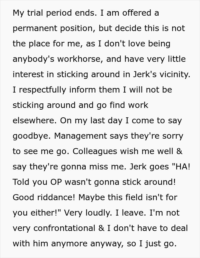 “Good Riddance”: Office Bully Thinks He Got The Last Laugh, Realizes He’s Left With No Prospects “Good Riddance”: Office Bully Thinks He Got The Last Laugh, Realizes He’s Left With No Prospects