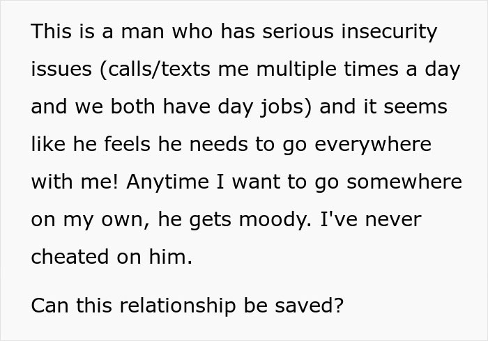 Man’s Paranoia Pushes Girlfriend To Choose Mental Sanity Over Relationship Man’s Paranoia Pushes Girlfriend To Choose Mental Sanity Over Relationship