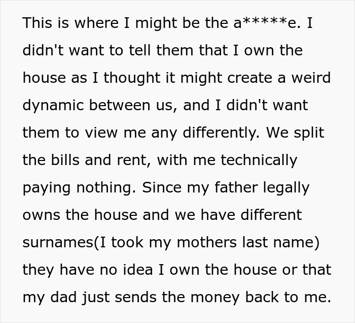 Roommates Confront 18YO After Finding Out She's Their Landlord, They Gripe About Having To Pay Rent Roommates Confront 18YO After Finding Out She's Their Landlord, They Gripe About Having To Pay Rent