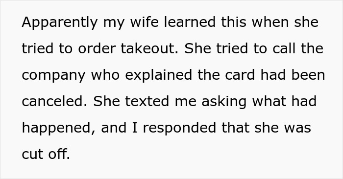 Wife Accuses Husband Of ‘Starving Her’ After He Cancels Credit Card Due To $1,176 Takeout Bill Wife Accuses Husband Of ‘Starving Her’ After He Cancels Credit Card Due To $1,176 Takeout Bill
