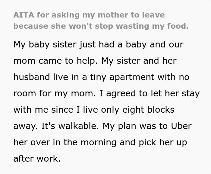 Guy Tells Mom To Get Out After She Wastes Months Of His Food, Mom And Sister Furious Guy Tells Mom To Get Out After She Wastes Months Of His Food, Mom And Sister Furious
