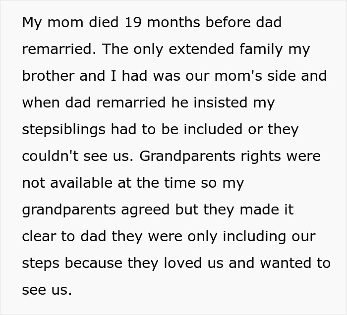 “AITA For Blaming Dad And Stepmom For Stepsiblings Thinking They Would Get Grandkid Inheritance?” “AITA For Blaming Dad And Stepmom For Stepsiblings Thinking They Would Get Grandkid Inheritance?”