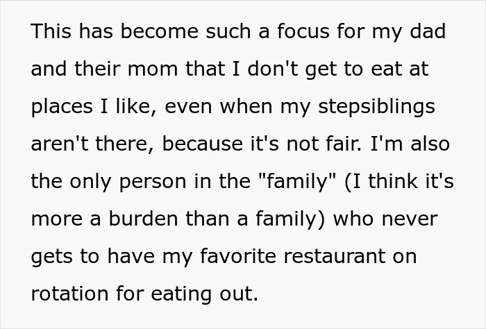 Teen Never Eats At Favorite Restaurant Because Of Stepsiblings, Goes There For B-day, Dad Is Livid Teen Never Eats At Favorite Restaurant Because Of Stepsiblings, Goes There For B-day, Dad Is Livid